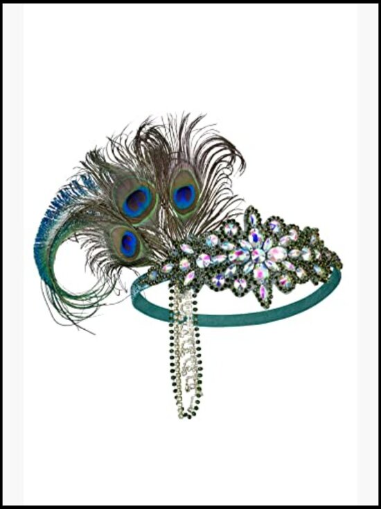 Vintage Flapper Headband with Feathers and Rhinestones - Retro Hair Accessory main image 4